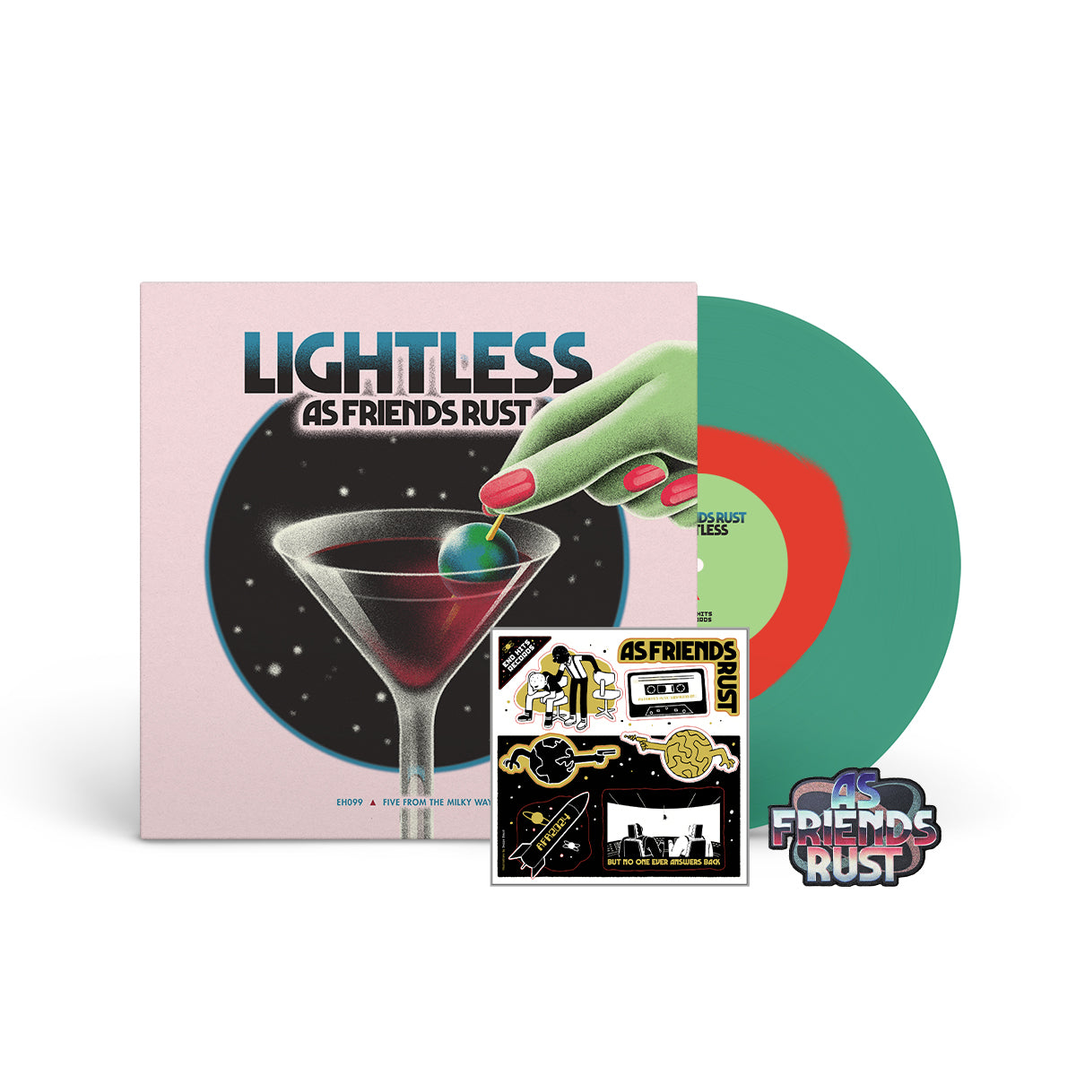 AS FRIENDS RUST &quot;Lightless&quot; 12&quot; GREEN W RED BLOB + PATCH