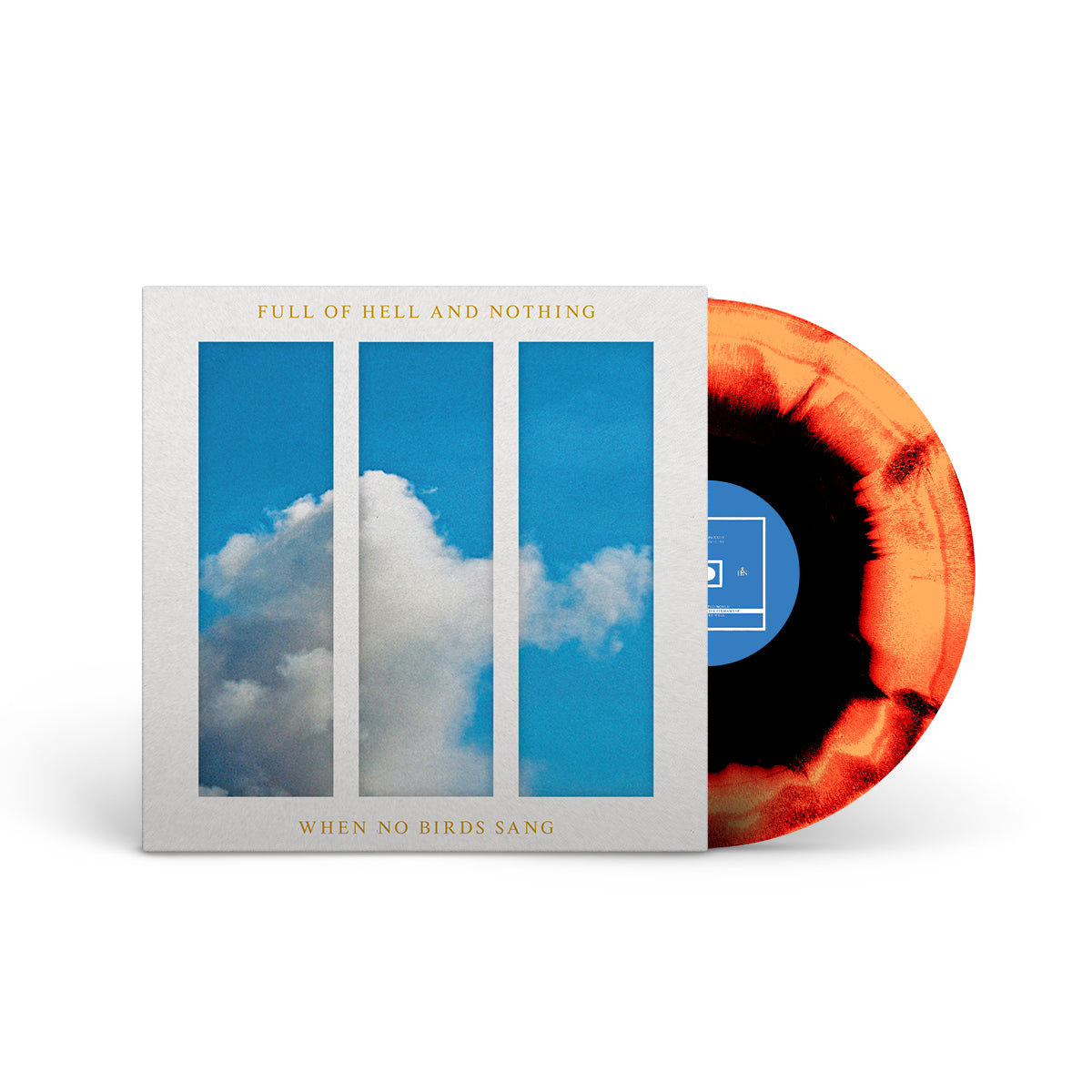 FULL OF HELL &amp; NOTHING &quot;When No Birds Sang&quot; LP RED ORANGE BLACK MIX