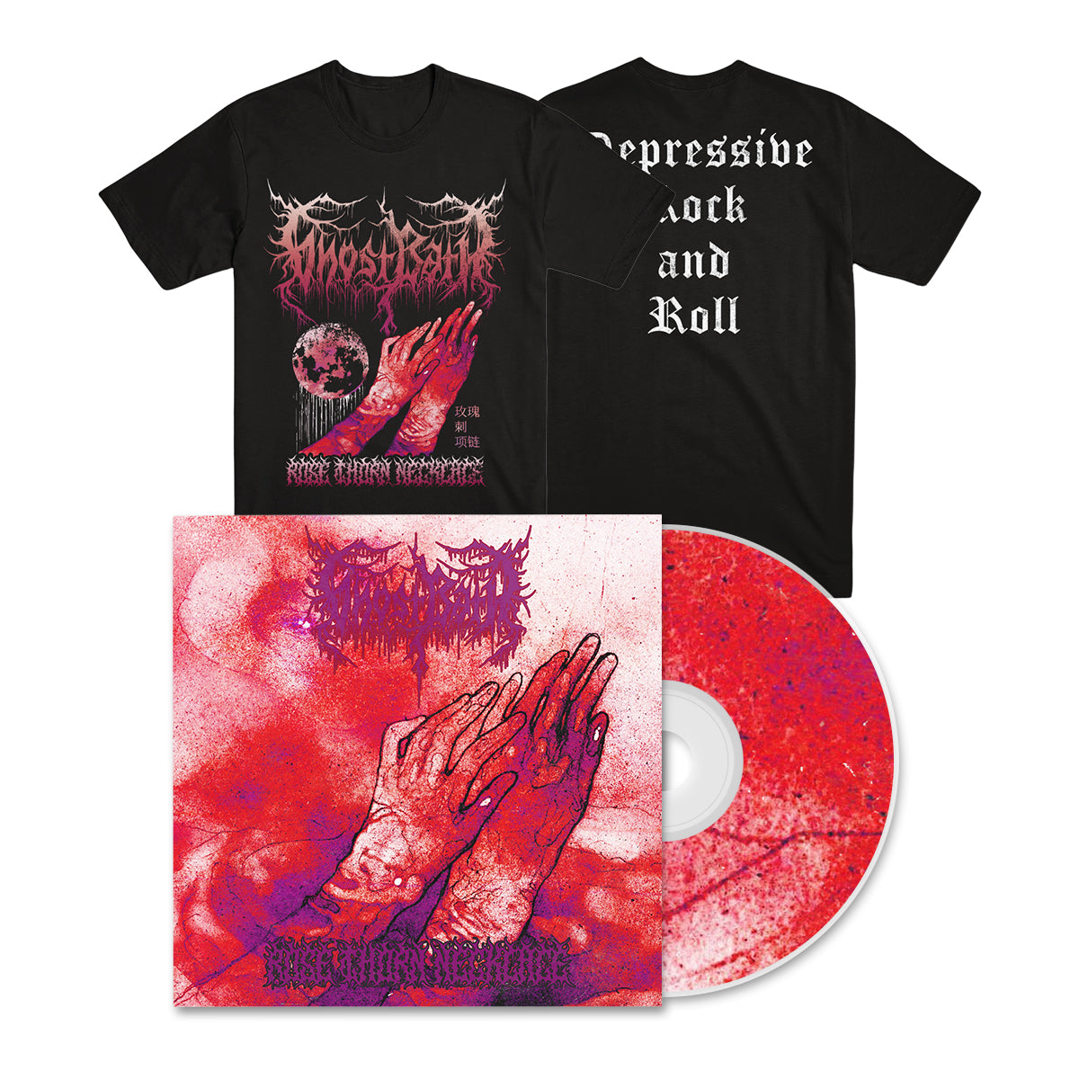 GHOST BATH &quot;Rose Thorn Necklace&quot; CD + T-Shirt Bundle