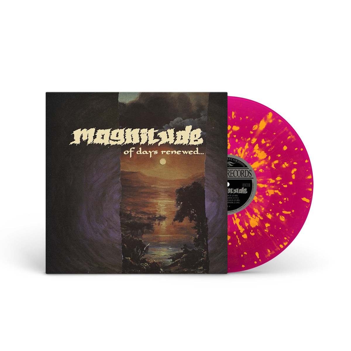 MAGNITUDE &quot;Of Days Renewed...&quot; LP CLEAR PURPLE W NEON ORANGE SPLATTER
