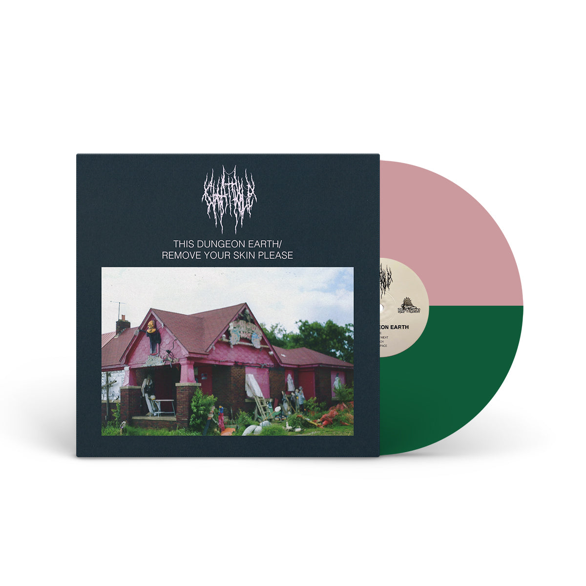 CHAT PILE &quot;This Dungeon Earth/Remove Your Skin Please&quot; LP GREEN PINK SPLIT