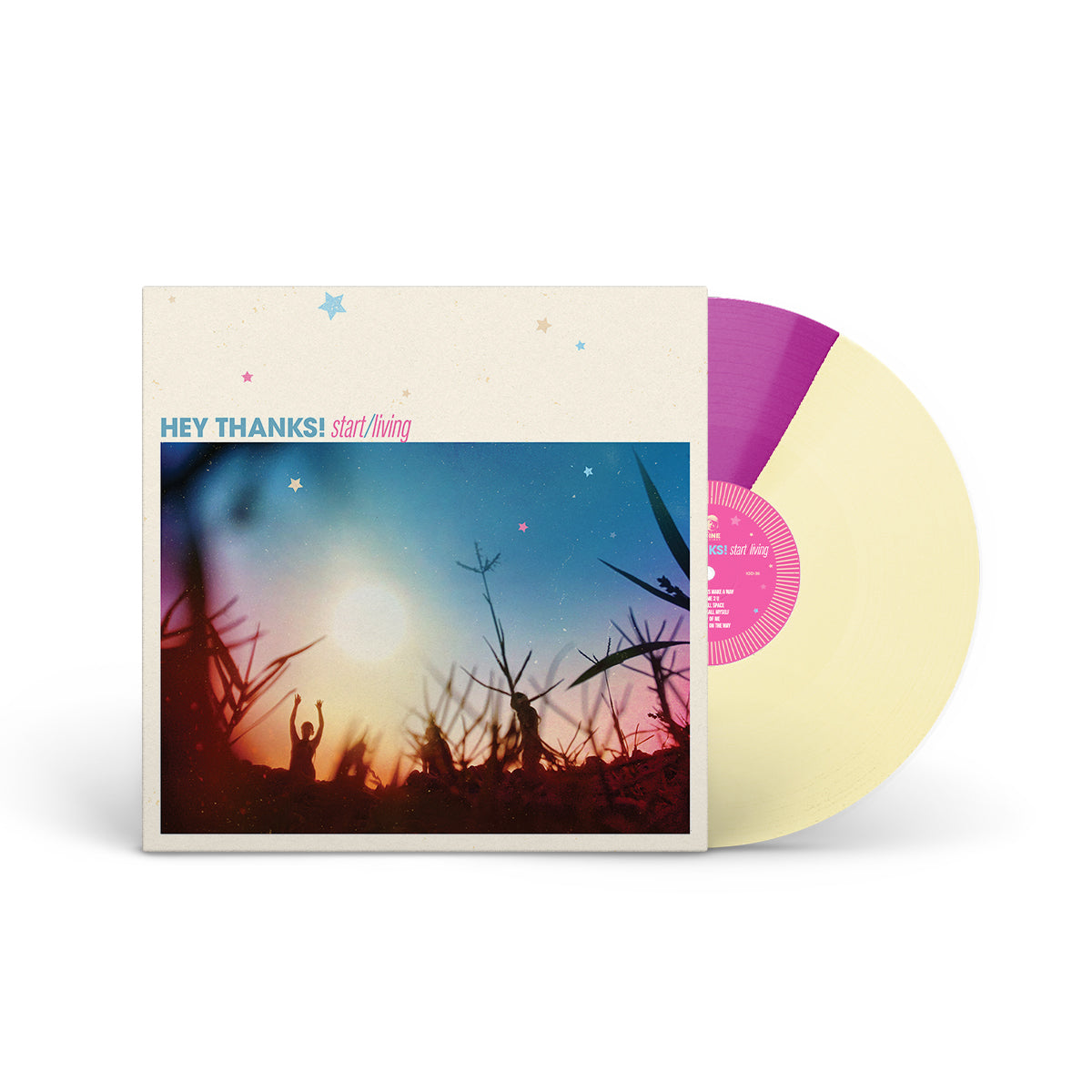 HEY THANKS! &quot;Start/Living&quot; LP PURPLE WHITE